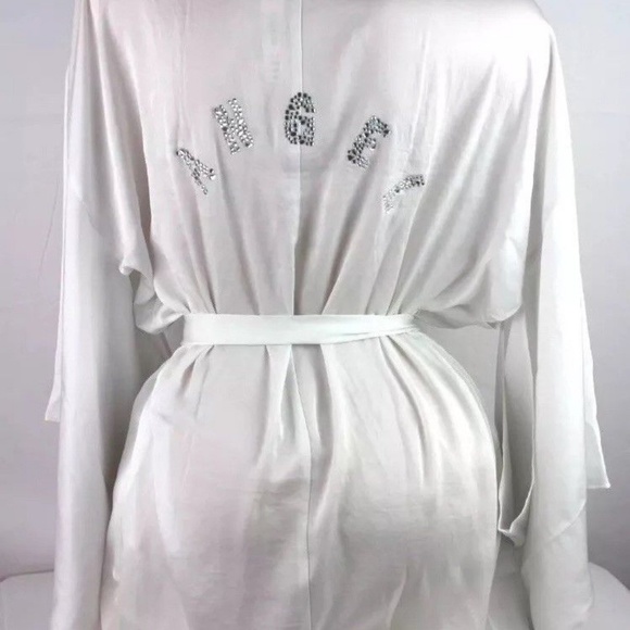 M/L Dream Angels Satin Kimono Robe "ANGEL" Bling